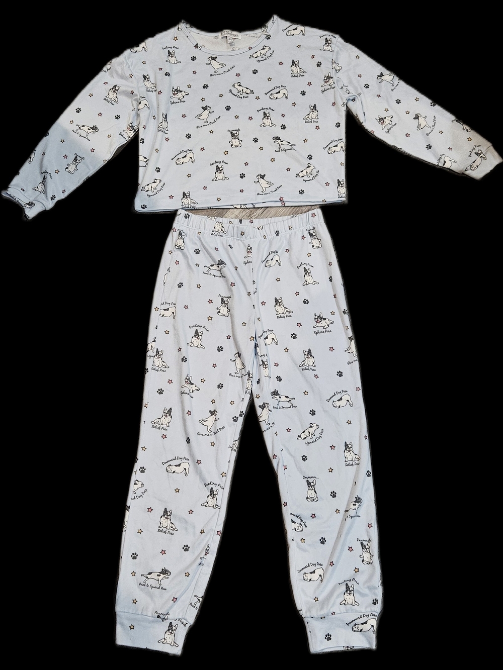 P.J. Salvage Light Blue Puppy Print Pajama Set